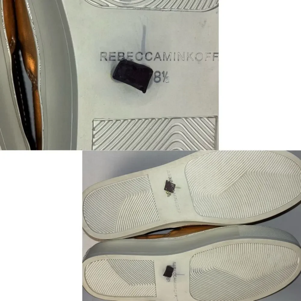 Rebecca Minkoff nana leather slip on sneakers rose gold metallic women's 8.5